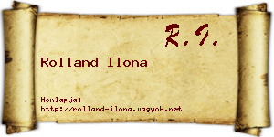 Rolland Ilona névjegykártya